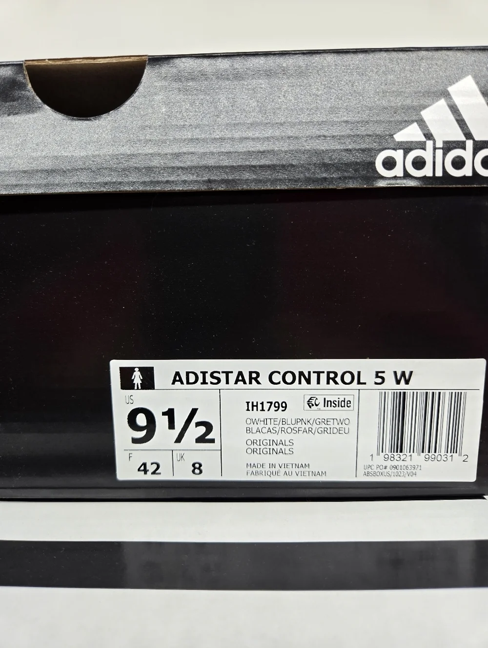 adidas Women's Adistar Control 5 Off White Blush Pink Grey Shoes Size 9.5 New